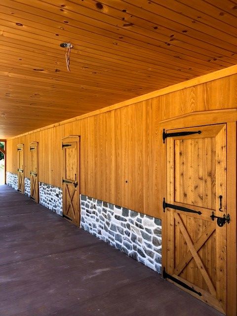 barn interior with a fresh coat of paint