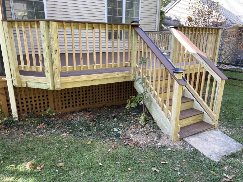 newly installed hybrid deck made of wood